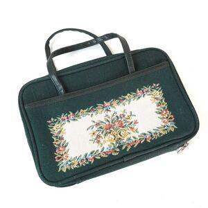 Vintage Floral Tapestry Book Carrier Purse Organizer OS EUC Grandma Core Novelty